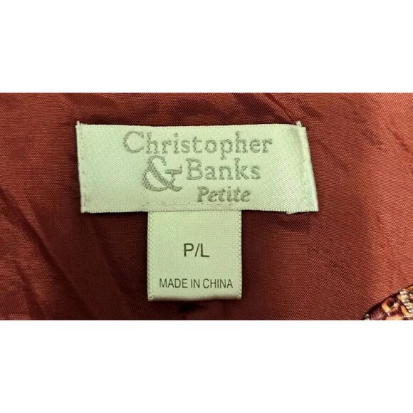 Christopher & Banks Women’s Large Petite Purple Pink Blazer  ART TO WEAR - Picture 4 of 6